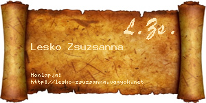 Lesko Zsuzsanna névjegykártya